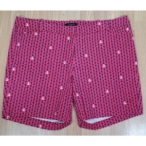 Talbots 18 petite bermuda short nautical pink zip stretch summer casual travel